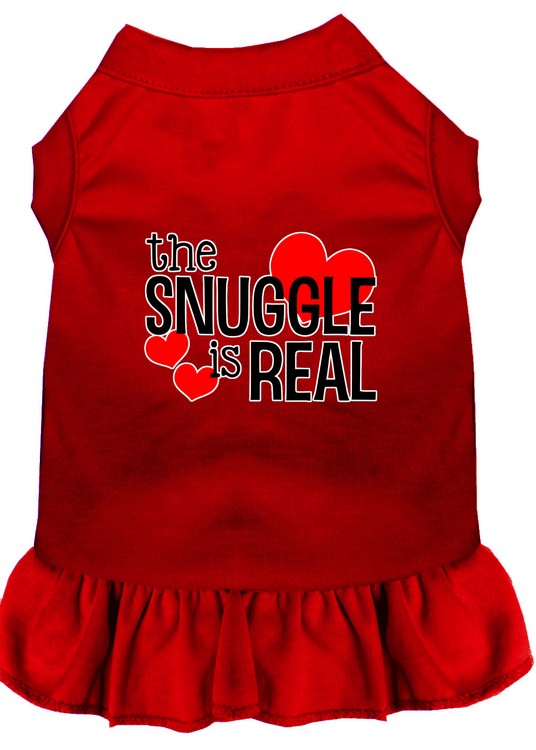 The Snuggle is Real Screen Print Dog Dress Red XXXL